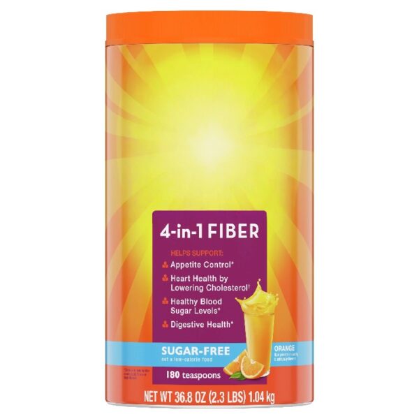 Fiber Supplement, Sugar Free Fiber Powder for Digestive Health, Orange, 180 Servings