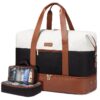 Travel Duffel Bag for Women, Large Weekender Overnight Bag, Carry-on Gym Bag with Separate Shoes Compartment, Mom Hospital Bags for Labor and Delivery with 2 Packing Cubes
