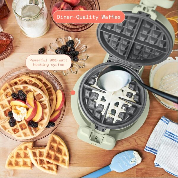 Rotating Belgian Waffle Maker, White Icing by Drew Barrymore