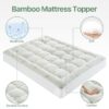 Bamboo Queen Size Quilted Pillowtop Mattress Topper Pad Cover with Deep Pocket Fitted Up to 8