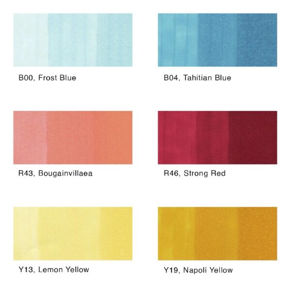 Copic Sketch Marker Set, 6-Colors, Blending Basics