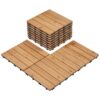 12'' x 12'' Fir Wood Flooring Tiles 11sq ft Coverage Area, 11 Pieces, Brown