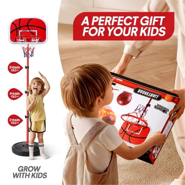Basketball Hoop, Basketball Hoop Indoor Adjustable Height 2.8-5 FT - Toddler Basketball Hoop - Basketball Goals Indoor Outdoor Play