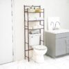 3-Shelf over the Toilet Steel Wall Mount Storage Shelf Unit, Black, Holds up to 30 lb Capacity