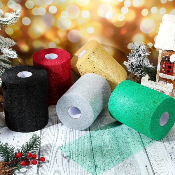 c1648d4776fd4177860ab32b00f56ca4 CUITING Glitter Tulle Fabric 6 Inch By 100 Yards Tulle Fabric Rolls Tulle Ribbon Glitter Tulle Sequin Tulle Spool For DIY Crafts Tutu Skirt Gift Wrapping Wedding Birthday Decoration (Red)