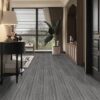 23.6-in x 196.8-in Vinyl Flooring Gark Gray Peel and Stick Roll Self Adhesive Vinyl Floor Wood Plank Flooring Wood Grain Floor