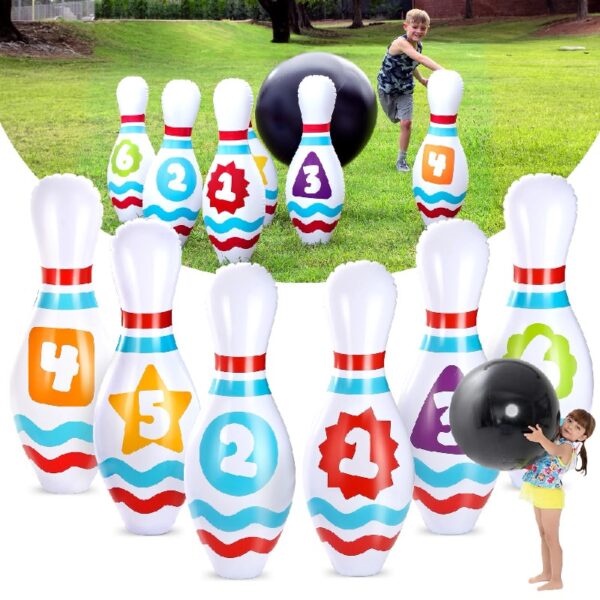 Giant Inflatable Bowling Set for Kids and Adults, Christmas Birthday Party Games, Kids Education Motor Skills Toys