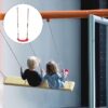 1 Set Red Outdoor Swing Toy in Plastic for Garden Use Chic Design Safe for Kids