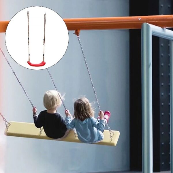 1 Set Red Outdoor Swing Toy in Plastic for Garden Use Chic Design Safe for Kids