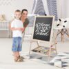 Brrnoo Adjustable Height Double Sided Kids Art Easel Wooden Standing Easel, Dry Erase Board and Chalkboard