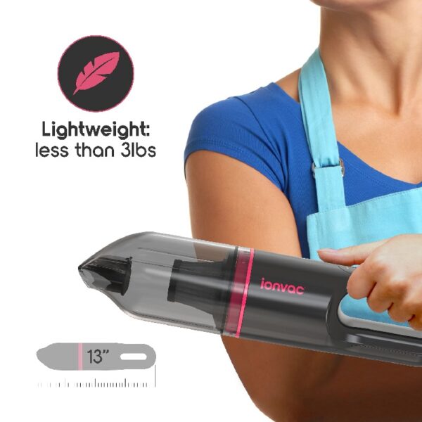 IonVac, Lightweight Handheld Cordless Vacuum Cleaner, USB Charging, Multi-Surface, New