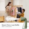 Steamer for Clothes, 1100W Garment Steamer, Fast Wrinkle Removal with Large 300ml Water Tank, Compact and Portable Travel Steam (white)