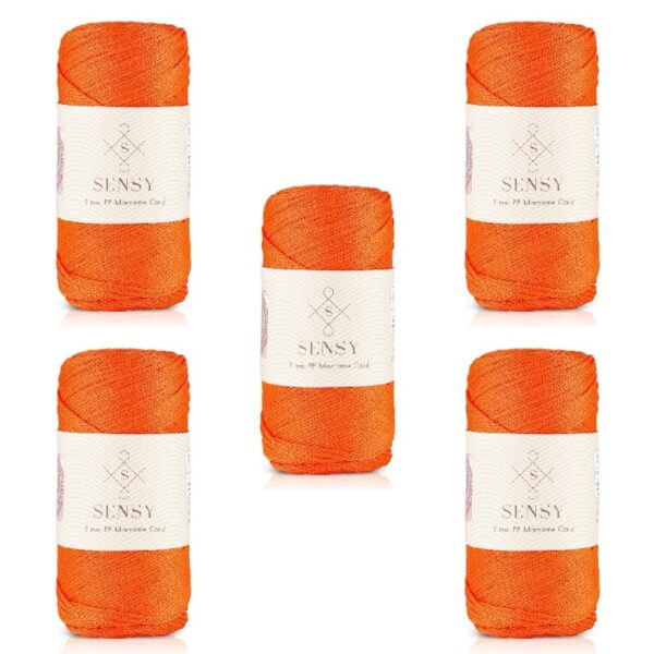 5 Skeins of Sensy Premium 2mm 251 Yards Polyester Rope 100% Polypropylene Cord Macrame Cord 2mm Crochet Bag Cord Macrame Rope Crochet Thread Gift for Knitter (Latte)