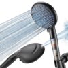 9 Setting Handheld Shower Head,High Pressure Shower Head with Filter,Silver