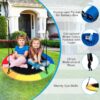 40” Tree Swing with LED Lights for Kids Adults, Indoor Outdoor Flying Saucer Swing with Adjustable Multi-Strand Hanging Ropes for Tree, Backyard, Playground ,Colorful