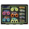 Monster Trucks Glow In The Dark Multipack, 10 Toy 1:64 Vehicles: 5 Trucks & 5 Cars