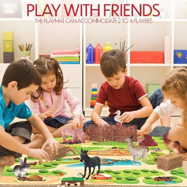 Li'l-Gen Toy Farm Animals with Interactive Farm Animal Sound Book | 12 Toy Figures with Playmat and Farm Accessories for Toddlers | Farm Playset for Boys and Girls 2 Years Old & Up (22 Piece Set)