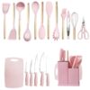 Kitchen Utensils Set- 19 Pcs Silicone Cooking Utensils Set for Nonstick Cookware-Silicone Spatulas Set, Kitchen Gadgets Tools, Pots and Pans Accessories-(Black 19 PCS Set)