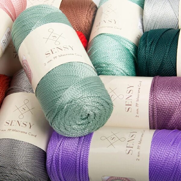 5 Skeins of Sensy Premium 2mm 251 Yards Polyester Rope 100% Polypropylene Cord Macrame Cord 2mm Crochet Bag Cord Macrame Rope Crochet Thread Gift for Knitter (Latte)