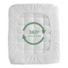 Bamboo Queen Size Quilted Pillowtop Mattress Topper Pad Cover with Deep Pocket Fitted Up to 8