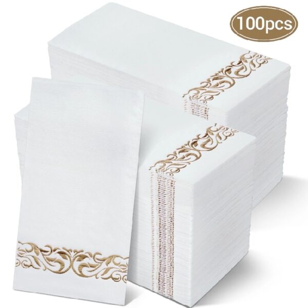 Linen Feel Paper Napkins, Guest Hand Towels Disposable Guest Towels, 200 Pcs