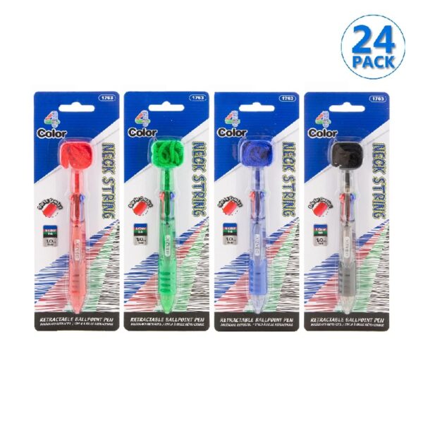 BAZIC 2-In-1 Mechanical Pencil & 4-Fashion Color Pen with Grip, 1.0 mm Bold Point, HB Pencil Lead, 24-Pack