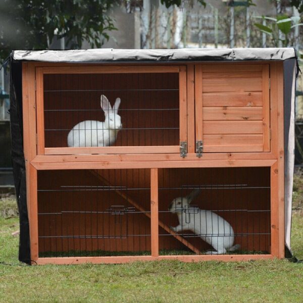4FT Rabbit Hutch Cover Double Decker Pet Bunny Cage Waterproof Dustcover Outdoor Garden Patio