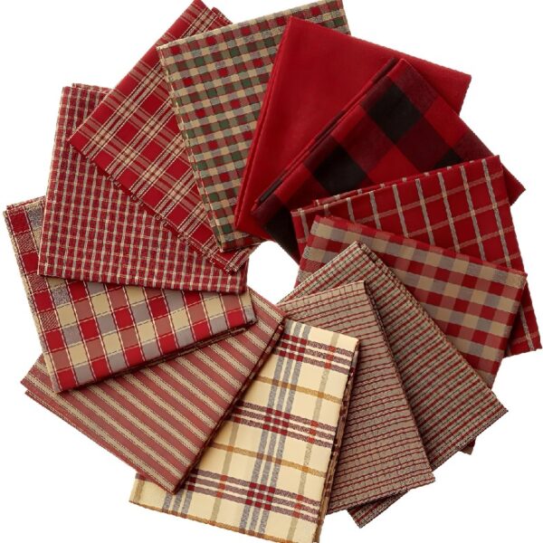 Dunroven House H100-500 Homespun 18 in. x 21 in. Fat Quarters 12pcs-Black