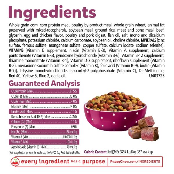 Purina  Dry Dog Food, Tender & Crunchy High Protein Real Beef & Rice, 30 lb Bag