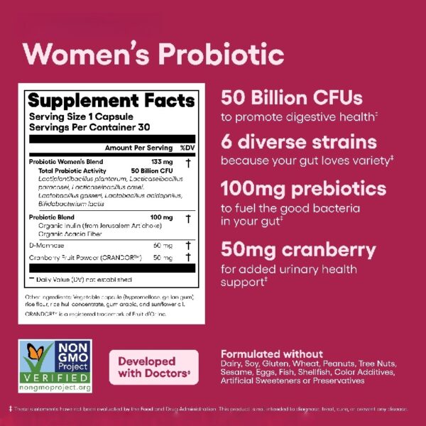 Physicians Choice Women's Probiotic 50 Billion CFU Capsules, 30 Count