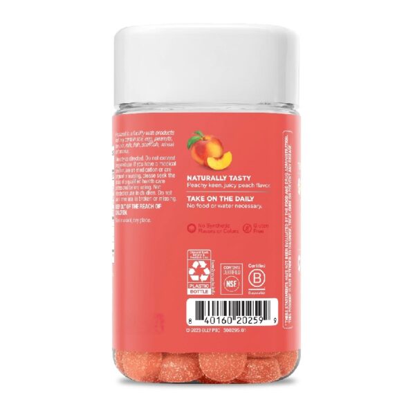 Probiotic + Prebiotic Fiber Gummy, Digestive + Gut Health Supplement for Adults, Peach, 60 Ct
