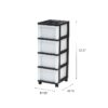 IRIS 4-Drawer Narrow Plastic Storage Drawer Cart with Organizer Top, White
