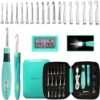Yarniss Crochet Hooks Set with Digital Counter, 17 Sizes Light Up Crochet Hooks 2.5mm-14.0mm