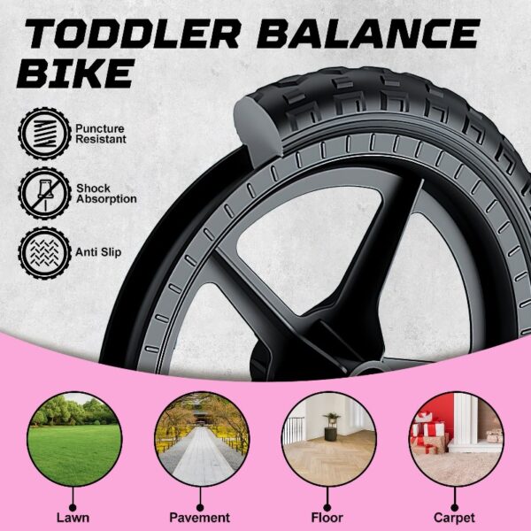 Kid Balance Bike, 12'' Toddlers Training Bicycle for 2-5 Years Old Boys Girls, Lightweight with Lighting up Wheels, Bule