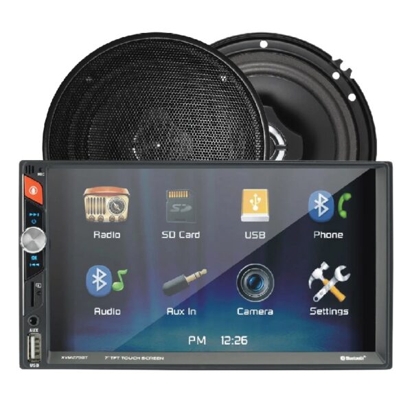 Electronics XVM279SPK2 7 inch Car Stereo Bundle with 6.5