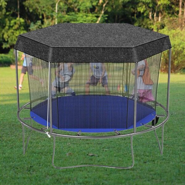 Outdoor Trampoline With Sunshade Cover Mesh And Enhanced For Children Over 3 Years Durable TPE Material For
