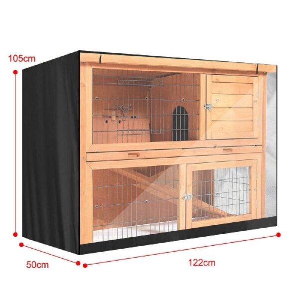 4FT Rabbit Hutch Cover Double Decker Pet Bunny Cage Waterproof Dustcover Outdoor Garden Patio