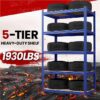 5-Tier Metal Boltless & Adjustable Storage Rack, Blue