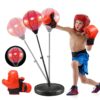 Punching Bag with Boxing Gloves Boxing Bag for Kids Boxing Toy with Adjustable Stand for Boys and Girls Color Black and Red