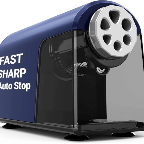 AFMAT Heavy Duty Electric Pencil Sharpener for Classroom,6 Holes, Electric Pencil Sharpeners for Home, Pencil Sharpener Plug in for 6-11mm Pencils,Auto Stop, Super Fast,Never Eat Pencils, New,Black