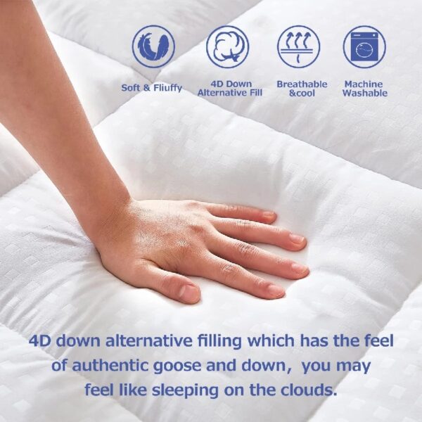Extra Thick Queen Mattress Topper, Cooling Mattress Pad Cover, 2