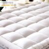 Queen Size Mattress Topper,400TC 100%Cotton Cooling Mattress Pad Cover Extra Thick Alternative Fill Pillow Top Cooling Bed Topper and Hotel Mattress Protector