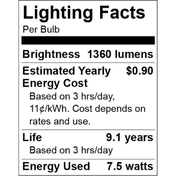 (4 pack)  LED Light Bulb, 7.5W (60W Equivalent) A19 Lamp E26 Medium Base, Non-dimmable, Yellow, 2-Pack