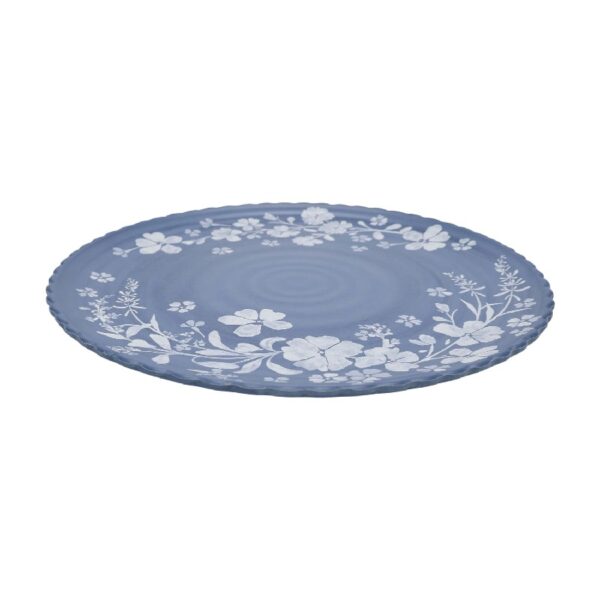 12-Piece Daisy Bamboo Melamine Dinnerware Set, Blue