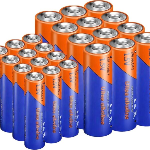 40-Count Combo Pack Alkaline Batteries, 20-Count Each, 10-Year Shelf Life