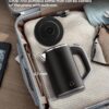 Travel Electric Tea Kettle with Auto Shut-Off & Boil Dry Protection, 304 Stainless Steel Mini Portable Water Boiler, 0.8 L Fast Heating Coffee Kettle, Perfect Holiday Gifts Black