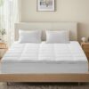 Extra Thick Queen Mattress Topper, Cooling Mattress Pad Cover, Mattress Protector with 8-21 Inch Deep Pocket,White