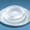Country Cottage, White and Green Round 12-Piece Dinnerware Set