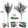 RECUTMS 20 Bundles Outdoor Artificial Plant UV Resistant Fake Plants, Faux Plastic Greenery for Indoor Outside Hanging Plants Garden Porch Window(White)