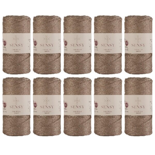 5 Skeins of Sensy Premium 2mm 251 Yards Polyester Rope 100% Polypropylene Cord Macrame Cord 2mm Crochet Bag Cord Macrame Rope Crochet Thread Gift for Knitter (Latte)